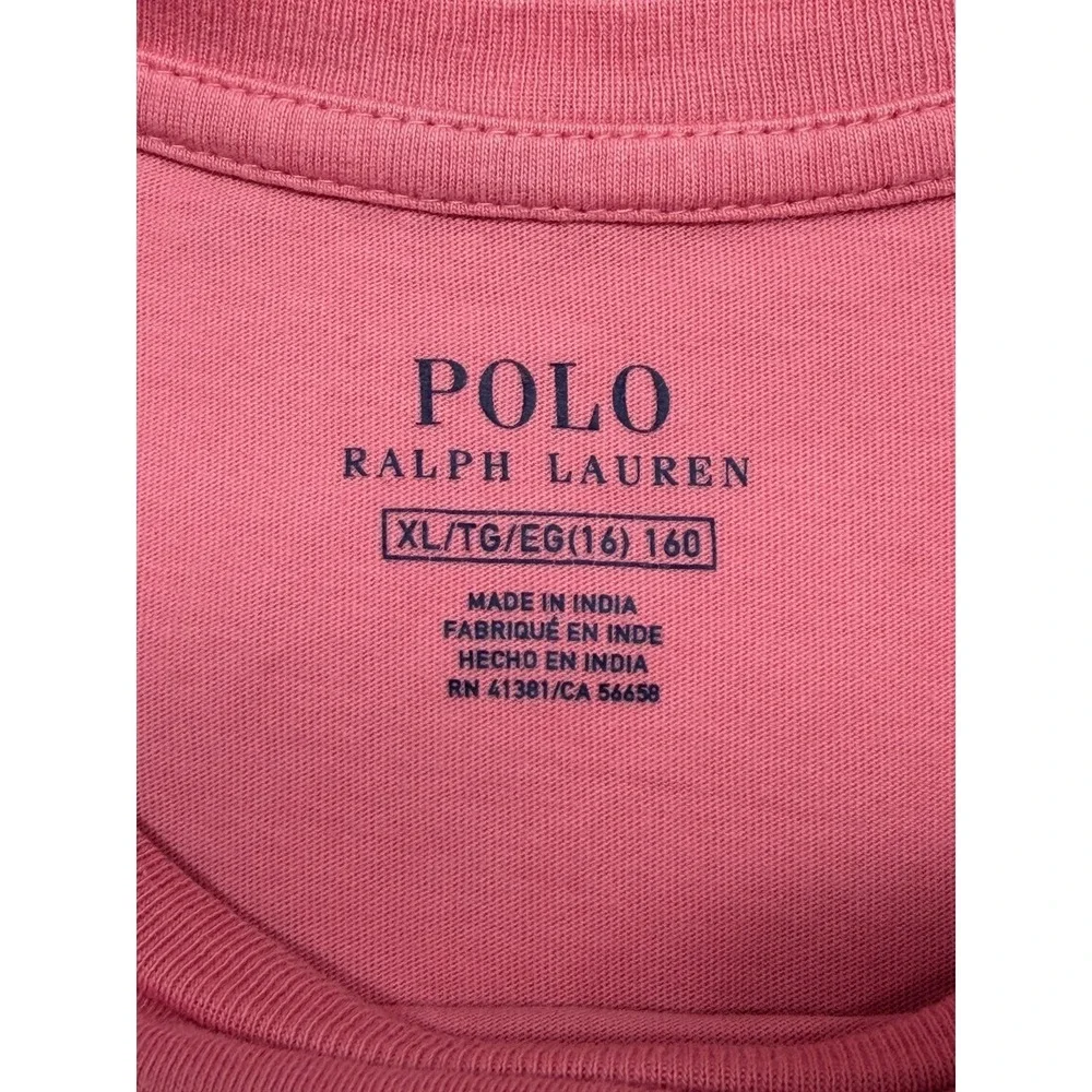 Polo Ralph Lauren T-Shirt Girls XL Pink Rainbow Big Pony Graphic Colorful Casual